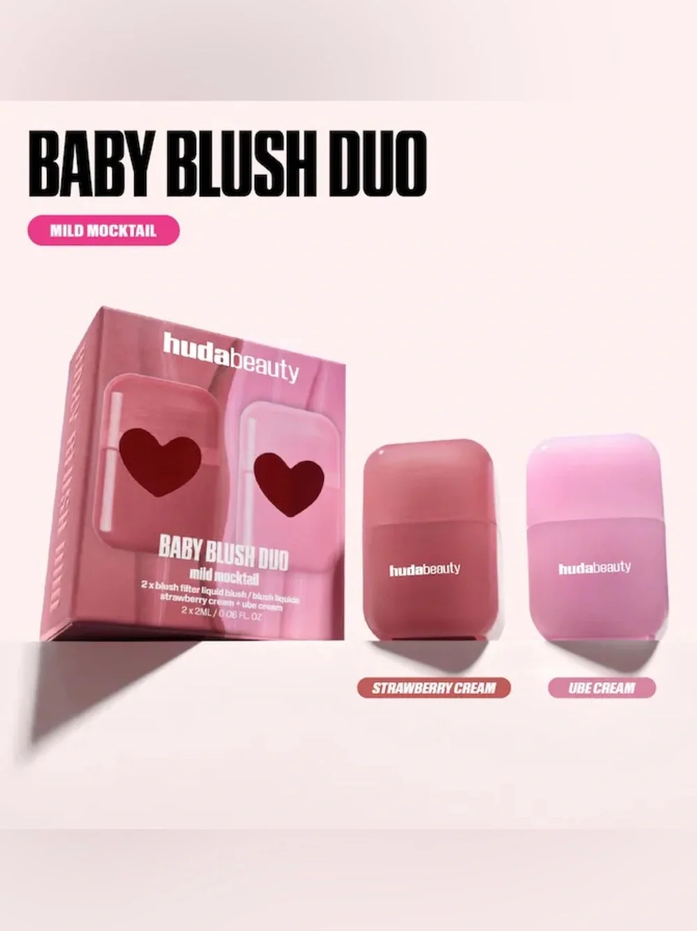 HUDA BEAUTY MINI Blush Mocktail Duos Strawberry Cream & Ube Cream